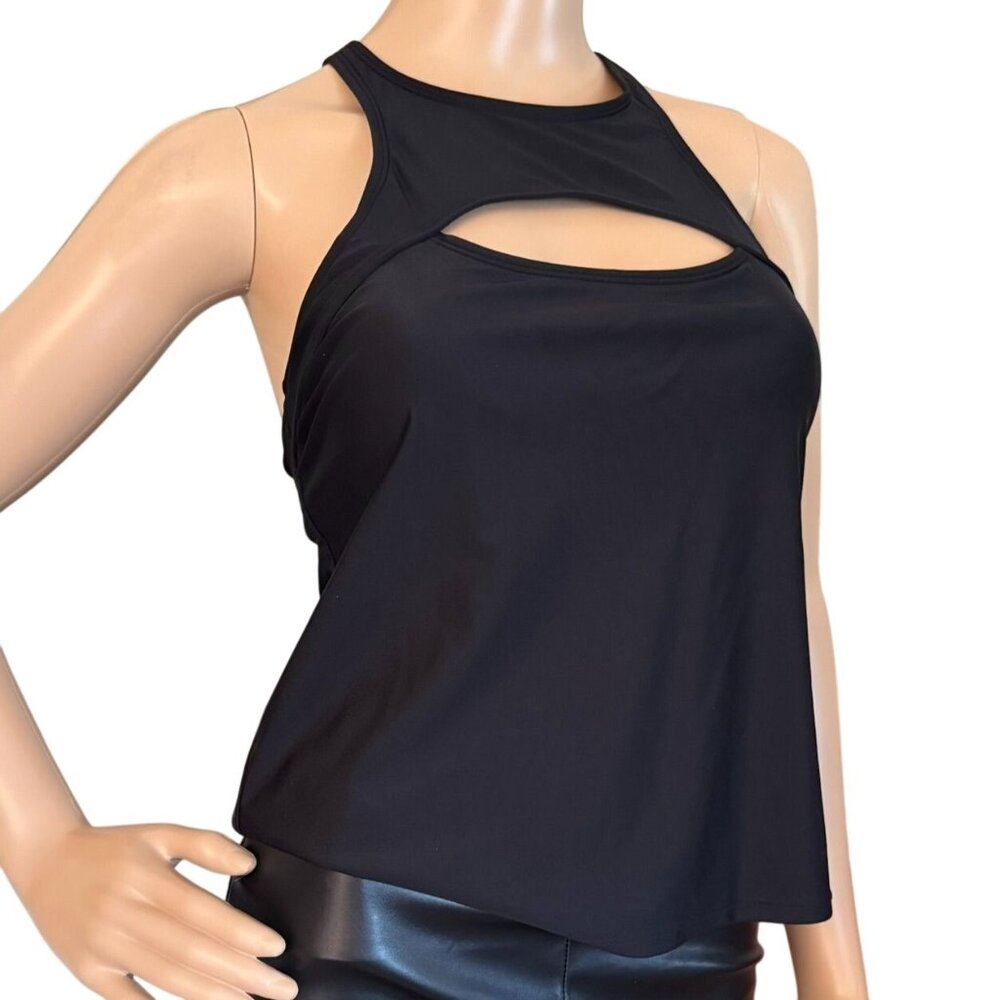 Sports Illustrated Black High Neck Size S Tankini Strappy Design Swim Activewear
